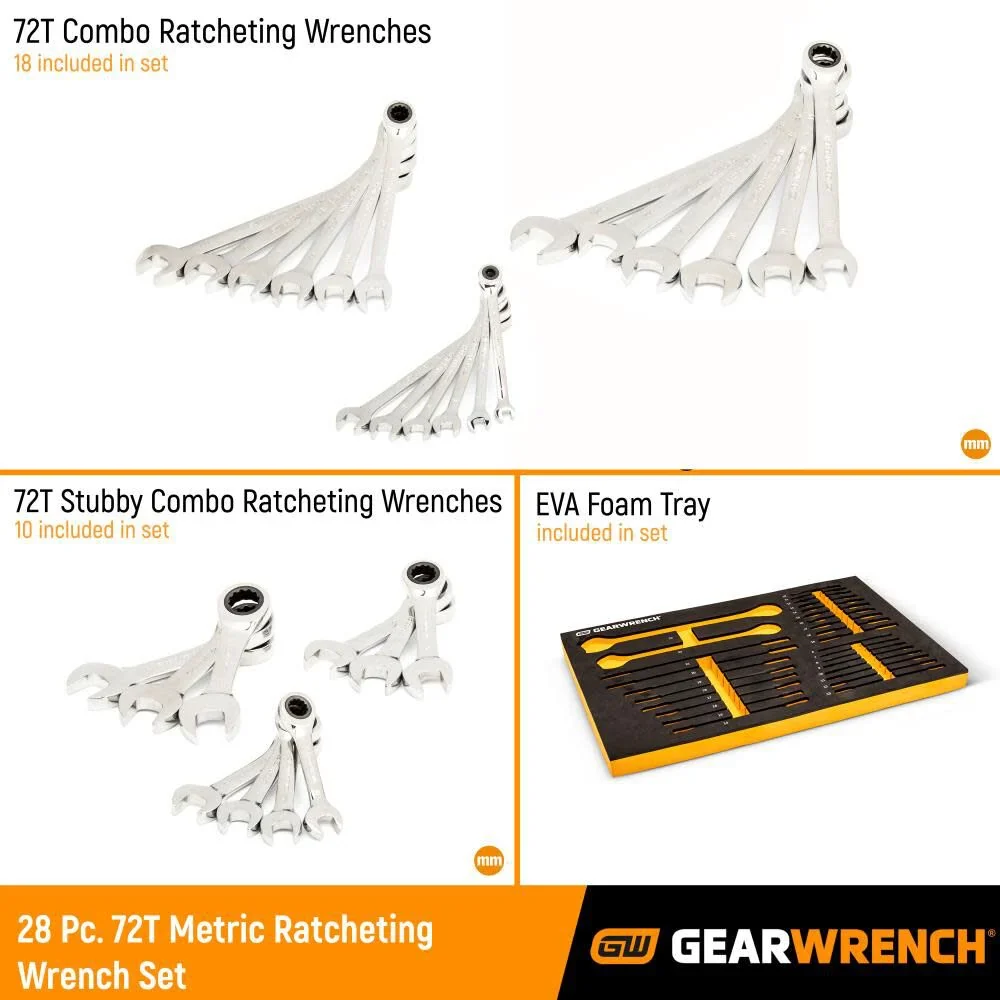 GEARWRENCH Metric Ratcheting Wrench Set 28pc 86527 - Image 9