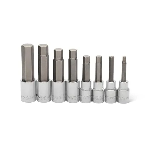 GEARWRENCH Mid Length Hex Bit Socket Set 1/2 Drive 8 Piece SAE | 82585