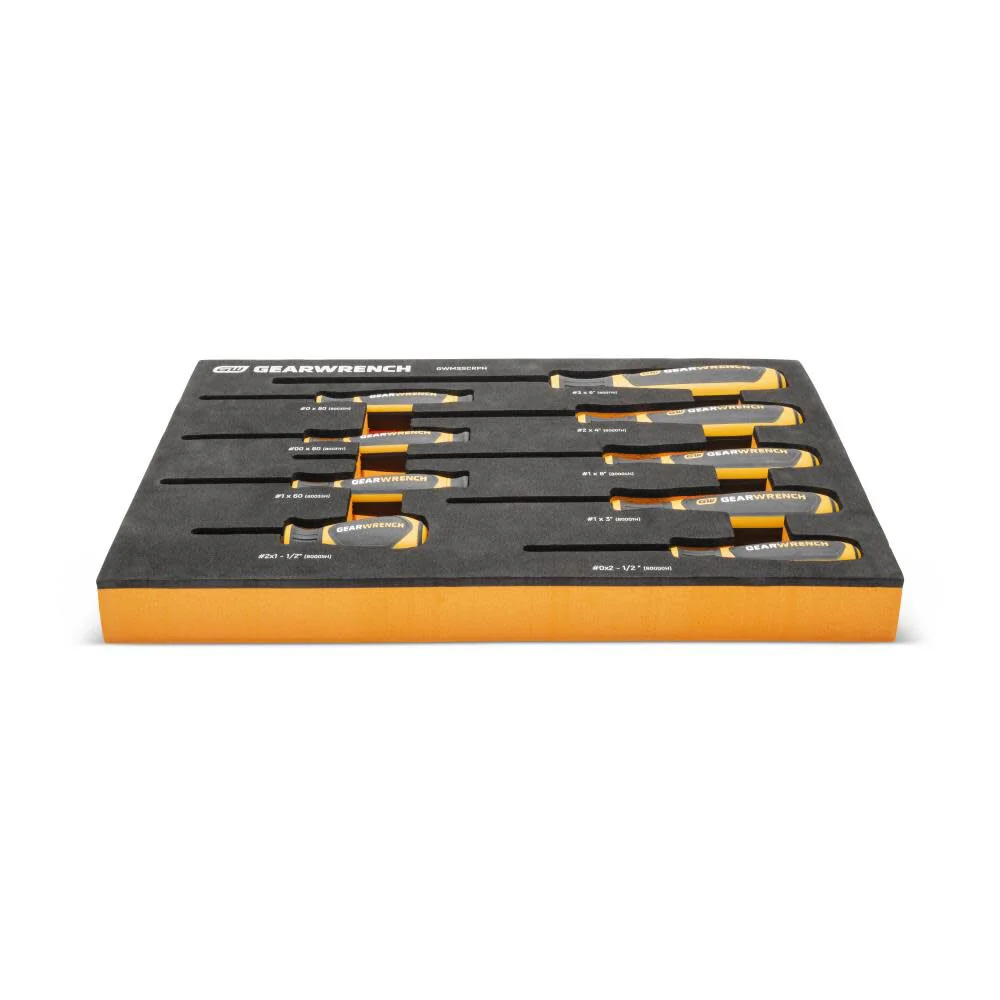 GEARWRENCH 9 Piece Phillips Dual Material Screwdriver Set in Foam Storage Tray - GWMSSCRPH - Image 6