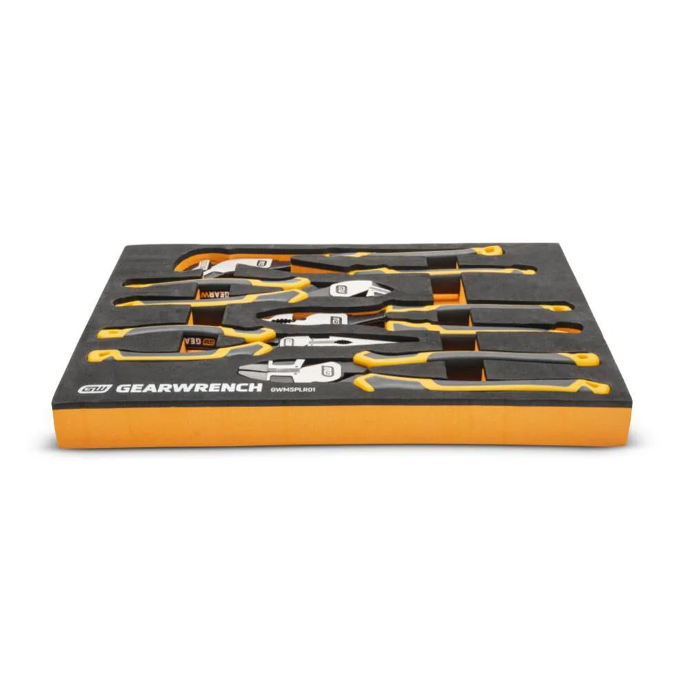 GEARWRENCH (GWMSPLR01) 5 Piece PITBULL Cushion Grip Pliers Set in Foam Storage Tray - Image 3