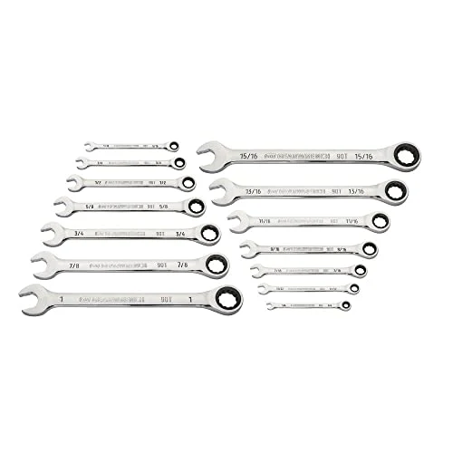GEARWRENCH 86959 14-Piece 90-Tooth 12 Point SAE Combination Ratcheting Wrench Set - Image 2