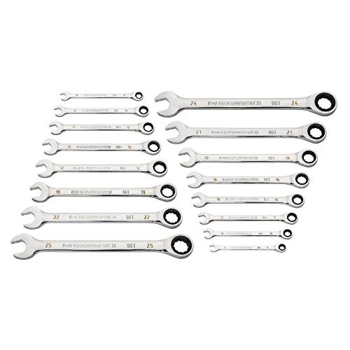 GEARWRENCH 16-Piece 90T 12 Point Metric Combination Ratcheting Wrench Set - Image 2