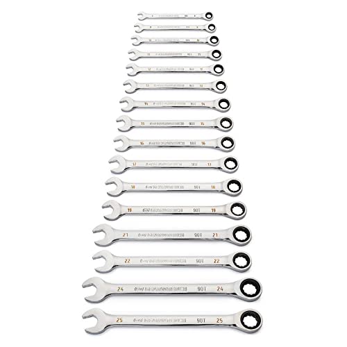 GEARWRENCH 16-Piece 90T 12 Point Metric Combination Ratcheting Wrench Set - Image 3