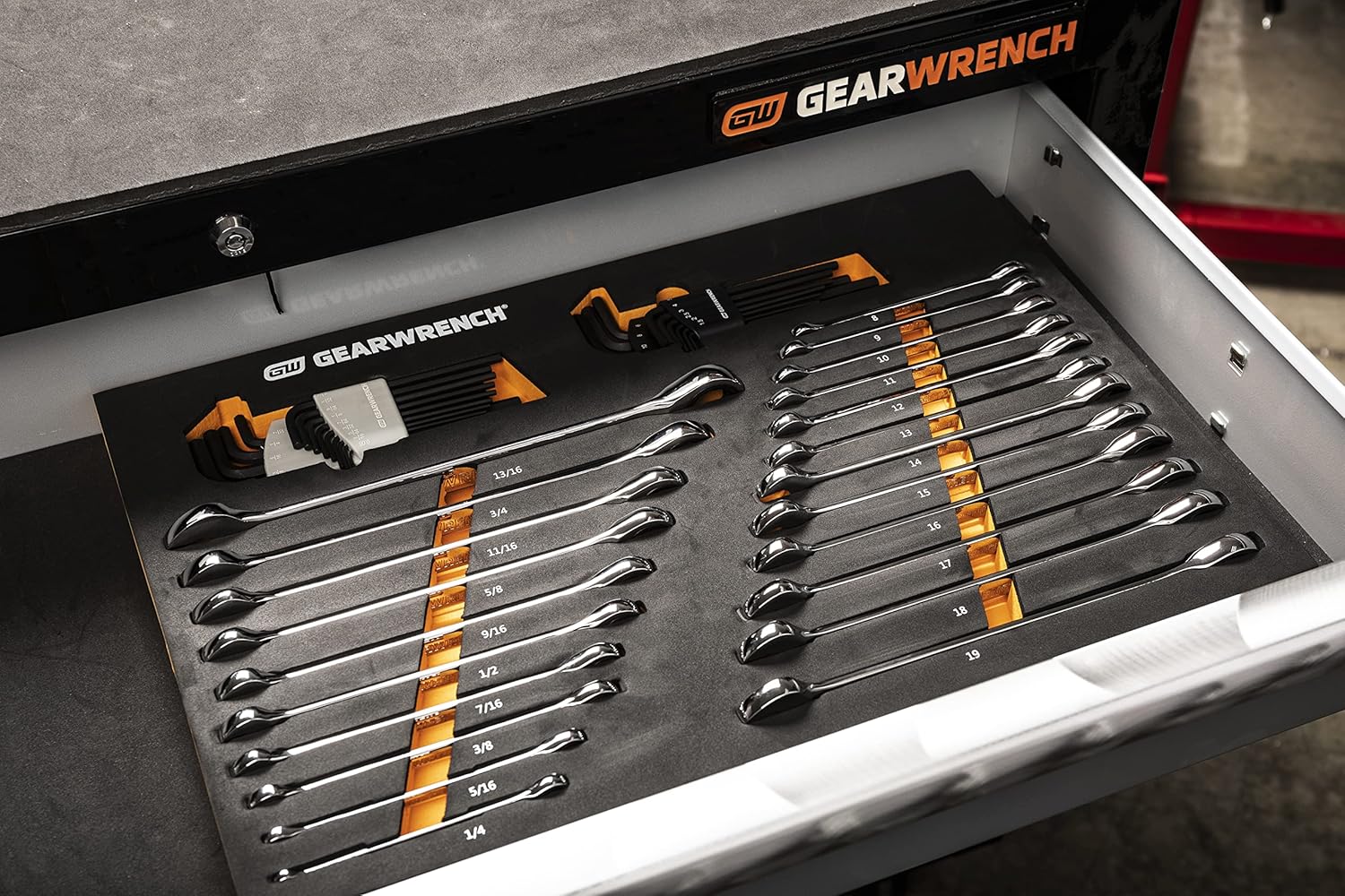 GEARWRENCH 44 Piece 90-Tooth SAE/Metric Ratcheting Wrench and Hex Key Set - 86528 - Image 5