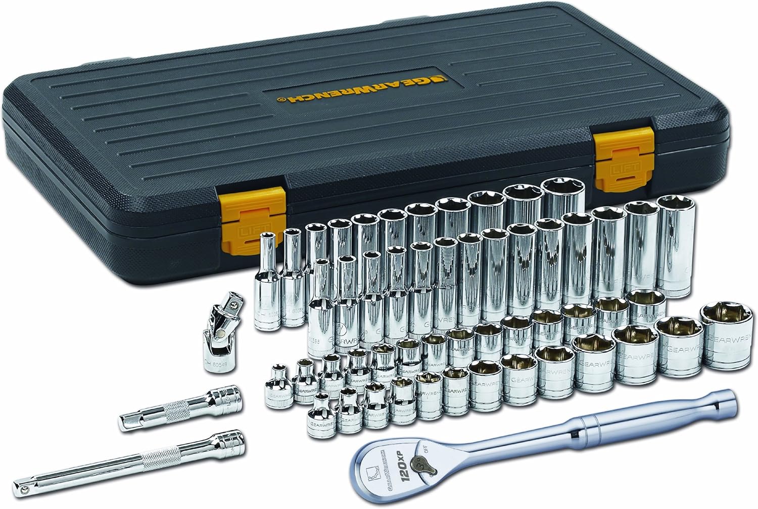 GEARWRENCH 56 Pc. 3/8" Drive 6 Pt. 120XP Mechanics Tool Set, Standard & Deep, SAE/Metric - 80550P - Image 2