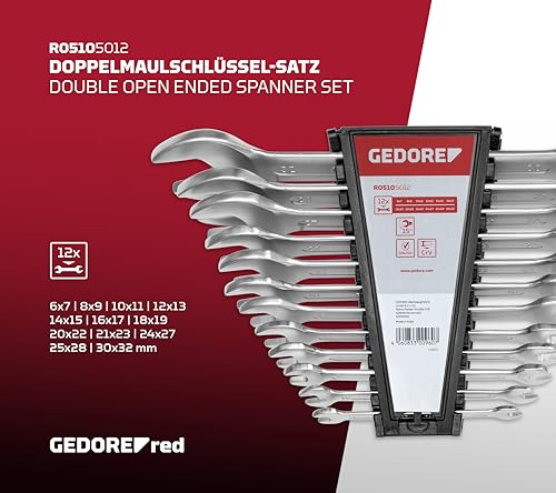 GEDORE-R05105012 RED Open ended spanner set size6-32mm 12pcs - Image 2