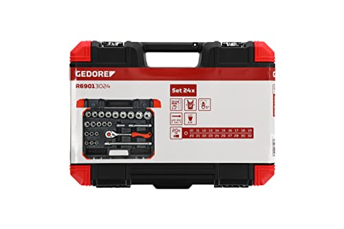 GEDORE RED 24-Piece 1/2 Size 10-32mm Socket Set - Image 5