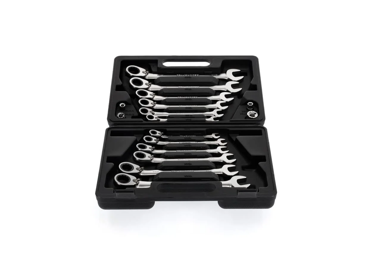 GEDORE 16 Piece Combination Ratchet Spanner Set 8-19mm - Image 3