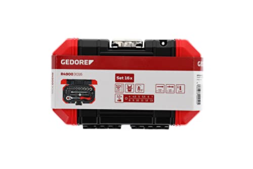 Gedore Red Socket Spanner set size4-13mm 16pcs (R49003016) - Image 10