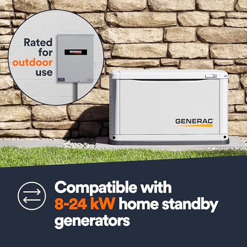 Generac 100 Amp Single Phase Generator Automatic Transfer Switch - Service Entrance Rated - NEMA 3R Outdoor Rated Aluminum Enclosure - Power Management for Indoor and Outdoor Use - Image 4