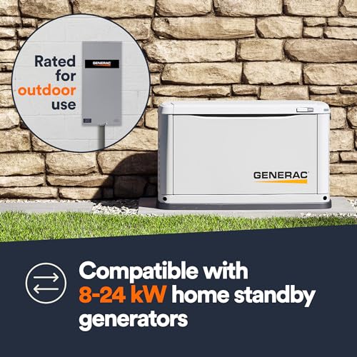 Generac 200 Amp Single Phase Generator Automatic Transfer Switch - Service Entrance Rated - NEMA 3R Outdoor Rated Aluminum Enclosure - Power Management for Indoor and Outdoor Use - Image 4