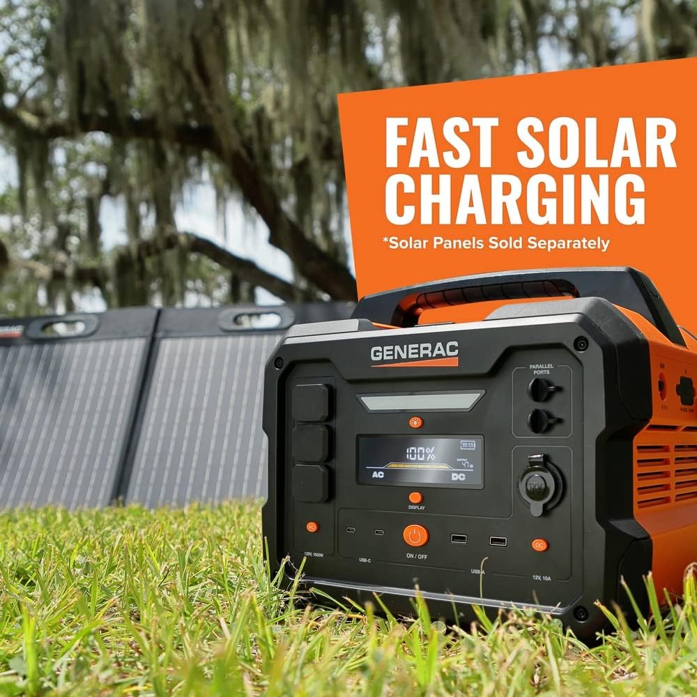 Generac 2106Wh Portable Power Station with Lithium-Ion Battery - Clean, Emission-Free Power - Wirless Charging Pad and Compact Design - Camping, RV, Indoor/Outdoor Use - Orange/Black - Image 6