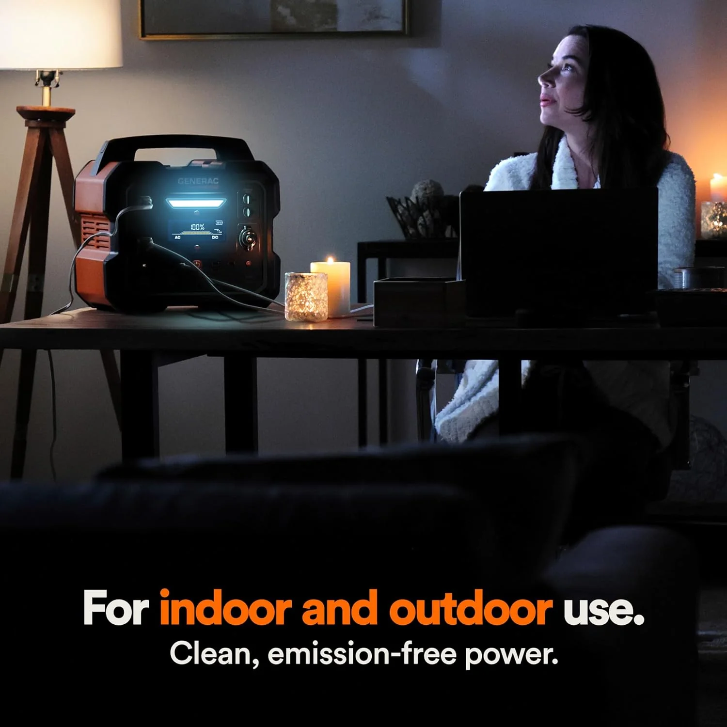Generac 2106Wh Portable Power Station with Lithium-Ion Battery - Clean, Emission-Free Power - Wirless Charging Pad and Compact Design - Camping, RV, Indoor/Outdoor Use - Orange/Black - Image 7