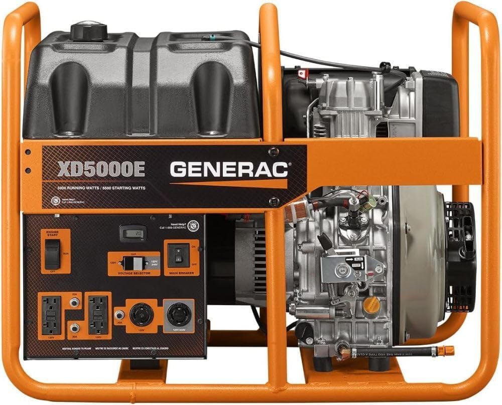 Generac 6864 XD5000E Portable Generator – 5000-Watt Diesel, Reliable Emergency Backup, Jobsite Ready - Image 3