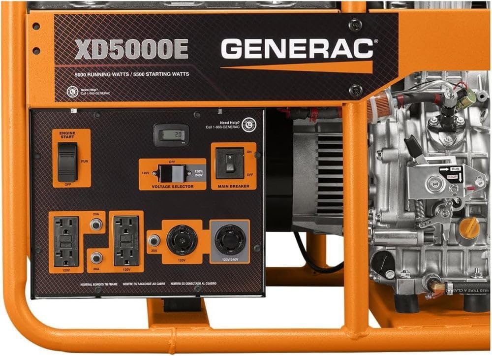 Generac 6864 XD5000E Portable Generator – 5000-Watt Diesel, Reliable Emergency Backup, Jobsite Ready - Image 4