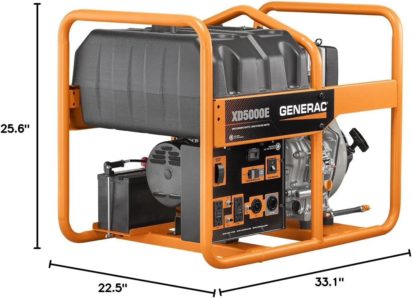 Generac 6864 XD5000E Portable Generator – 5000-Watt Diesel, Reliable Emergency Backup, Jobsite Ready - Image 6