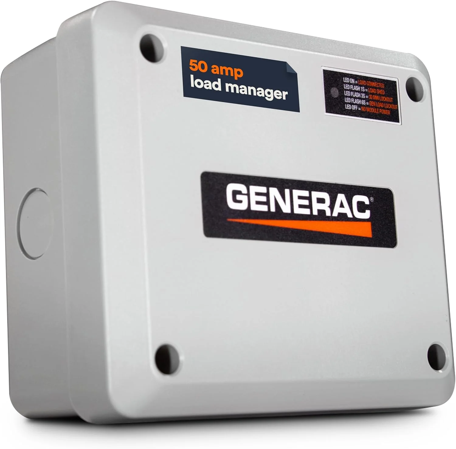 Generac 7000 50 Amp Load Manager - Efficient Load Prioritization and Wire-Free Technology for Reliable Power Management - Lock-Feature and LED Status Display for Convenient Operation - Gray - Image 2