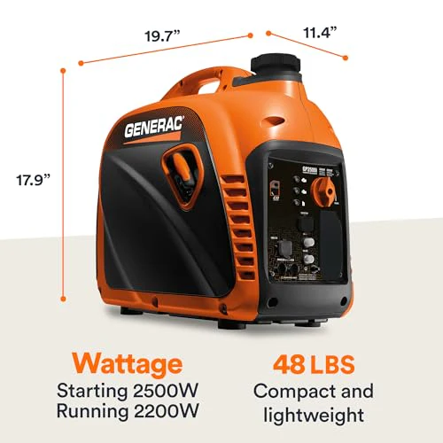 Generac Portable Inverter Generator 2500i with COsense 50ST (Model GP2500i) - Image 9
