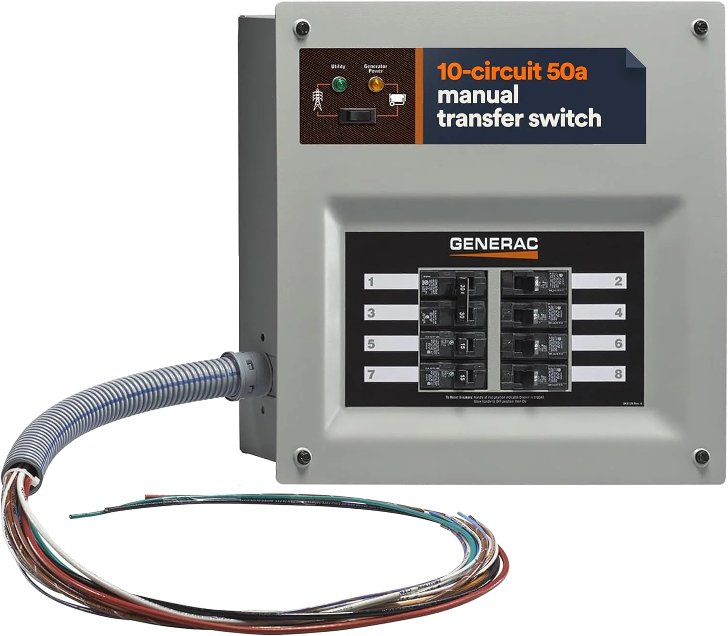 Generac 9854 HomeLink 50-Amp Indoor Pre-Wired Manual Transfer Switch Kit: Seamless Power Transition for Your Home - Image 2