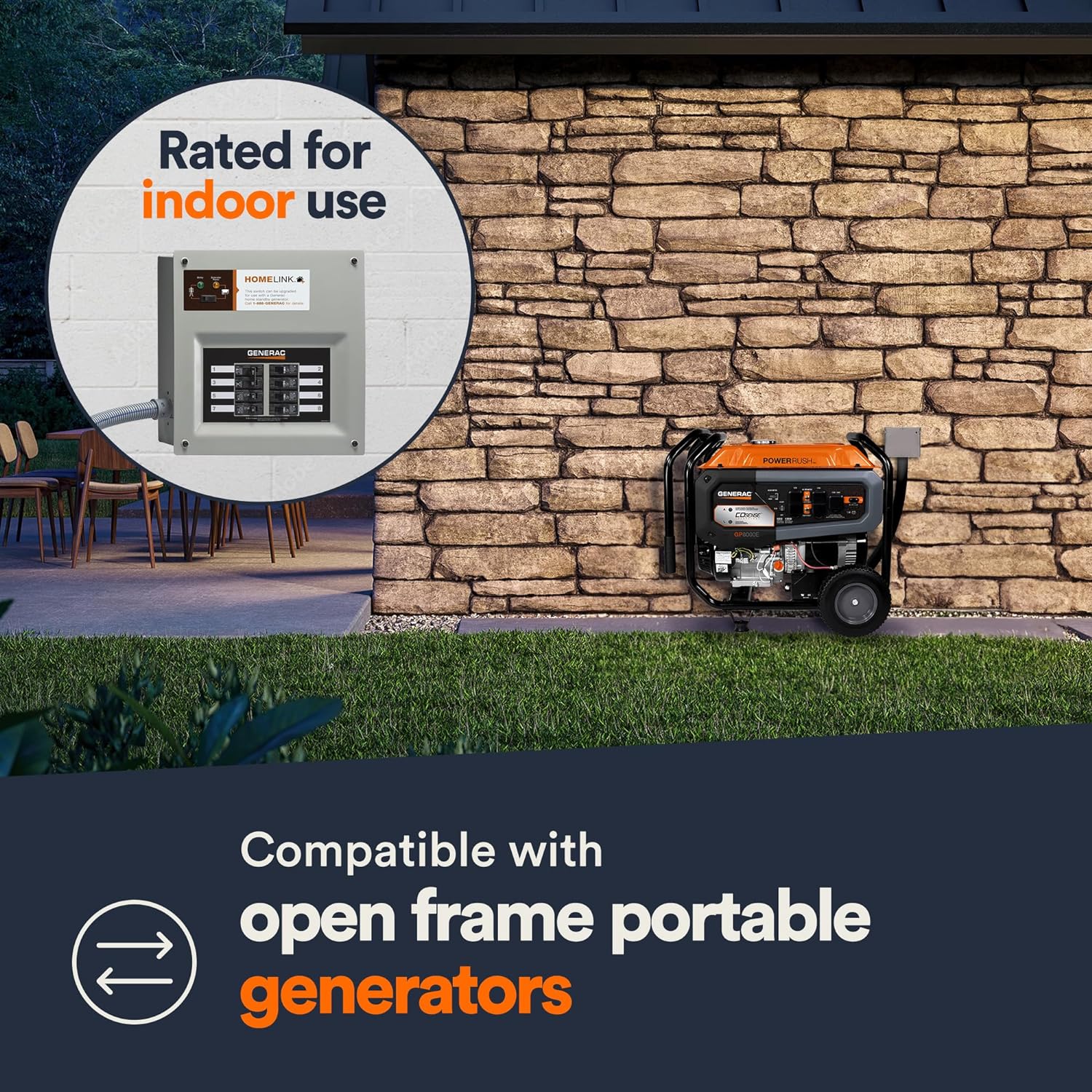 Generac 9854 HomeLink 50-Amp Indoor Pre-Wired Manual Transfer Switch Kit: Seamless Power Transition for Your Home - Image 5