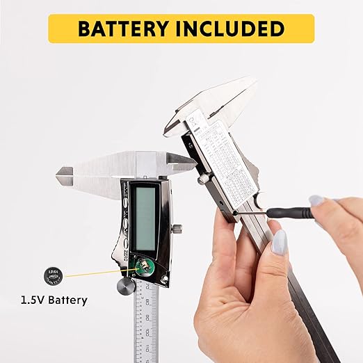 General Tools Digital 8" Caliper Measuring Tool with Stainless Steel Ruler - Image 3