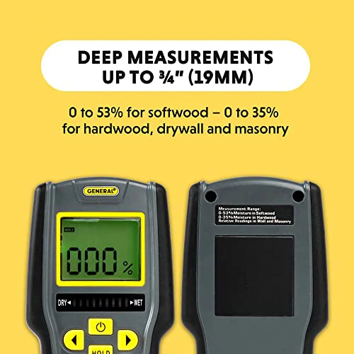 General Tools Digital Moisture Meter MMD7NP - Humidity Sensor- Pinless and Non-Invasive - Image 4