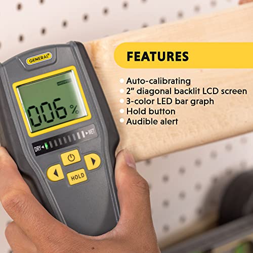 General Tools Digital Moisture Meter MMD7NP - Humidity Sensor- Pinless and Non-Invasive - Image 6