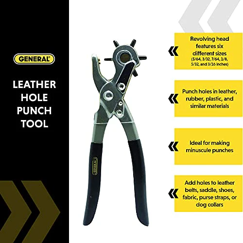 General Tools Leather Hole Punch Tool, 5/64 In. to 3/16 In. - Image 10