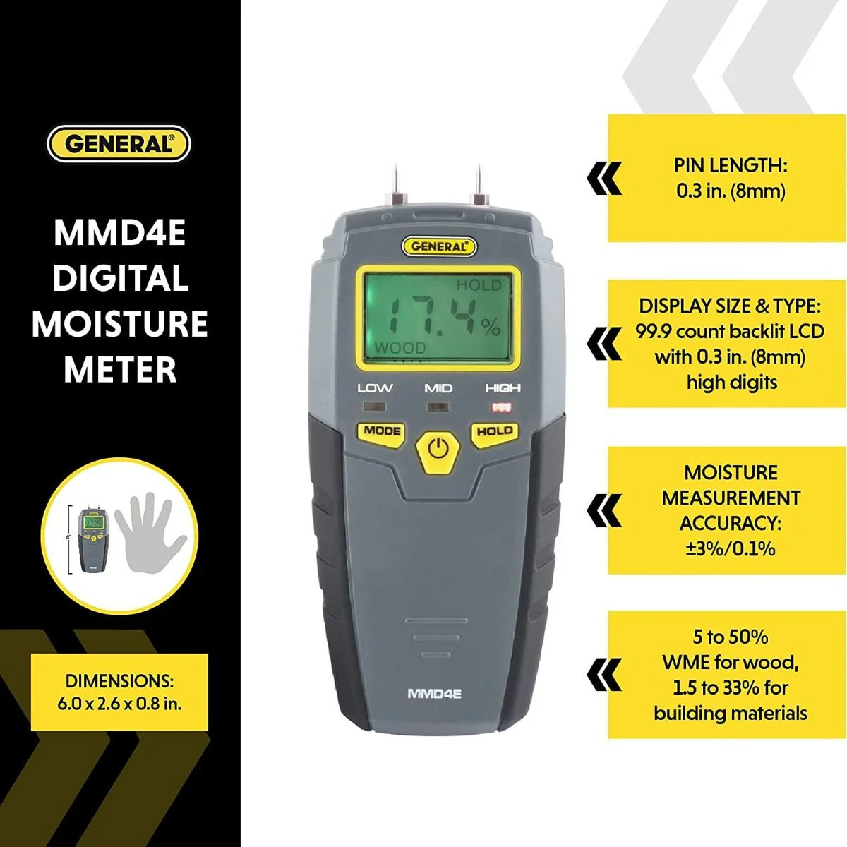 General Tools Pin-Type LCD Moisture Meter - Image 7