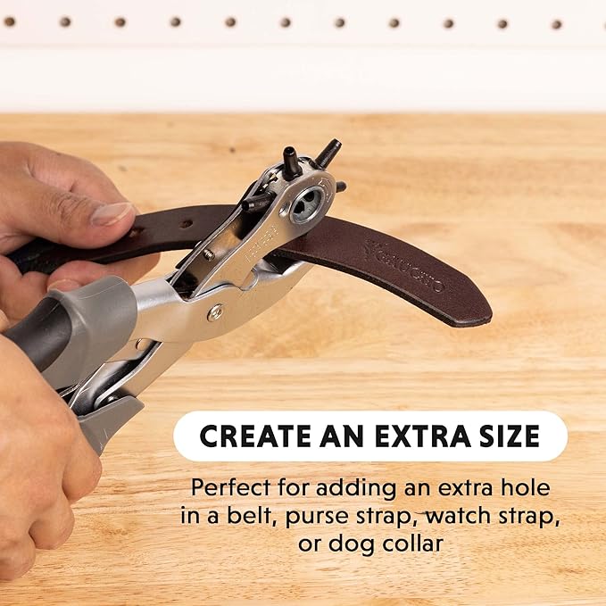 General Tools Revolving Punch Pliers Multi-Hole Sizes for Leather, Rubber, & Plastic - Image 5