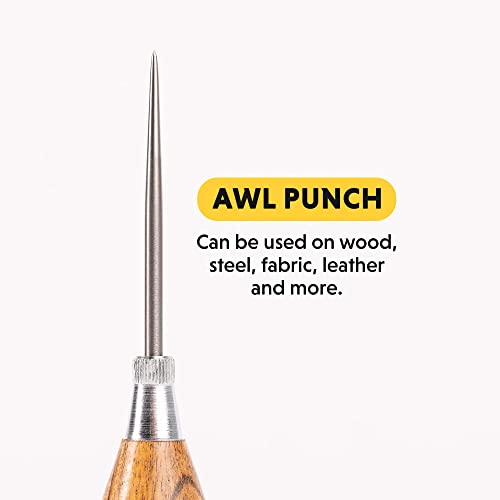 General Tools Scratch Awl Tool with Hardwood Handle - Scribe, Layout Work, & Piercing Wood - Alloy Steel Blade - Image 6