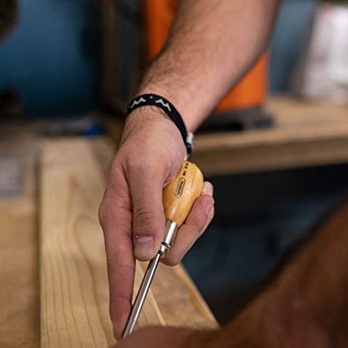 General Tools Scratch Awl Tool with Hardwood Handle - Scribe, Layout Work, & Piercing Wood - Alloy Steel Blade - Image 9