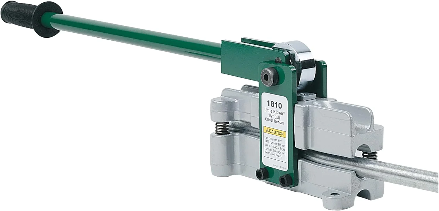 Greenlee 1810 Little Kicker Offset Hand Bender for 1/2" EMT Conduit, Silver/Green - Image 2