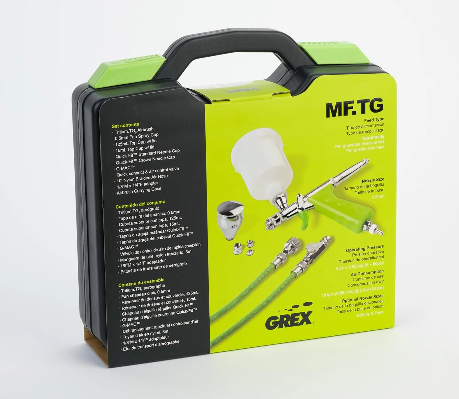 Grex MF.TG5 Micro Spray Gun Set - TG5, Top Fed, 0.5mm Nozzle - Image 3