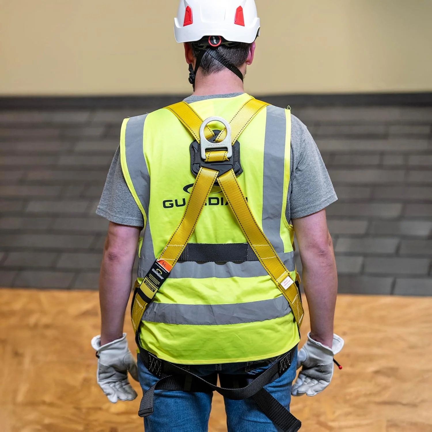 Guardian (00815) Rooftop Safety Kit - 50 ft Vertical Lifeline Assembly, Reusable Temper Anchor, Full Body Harness, Yellow Storage Bucket - Image 3