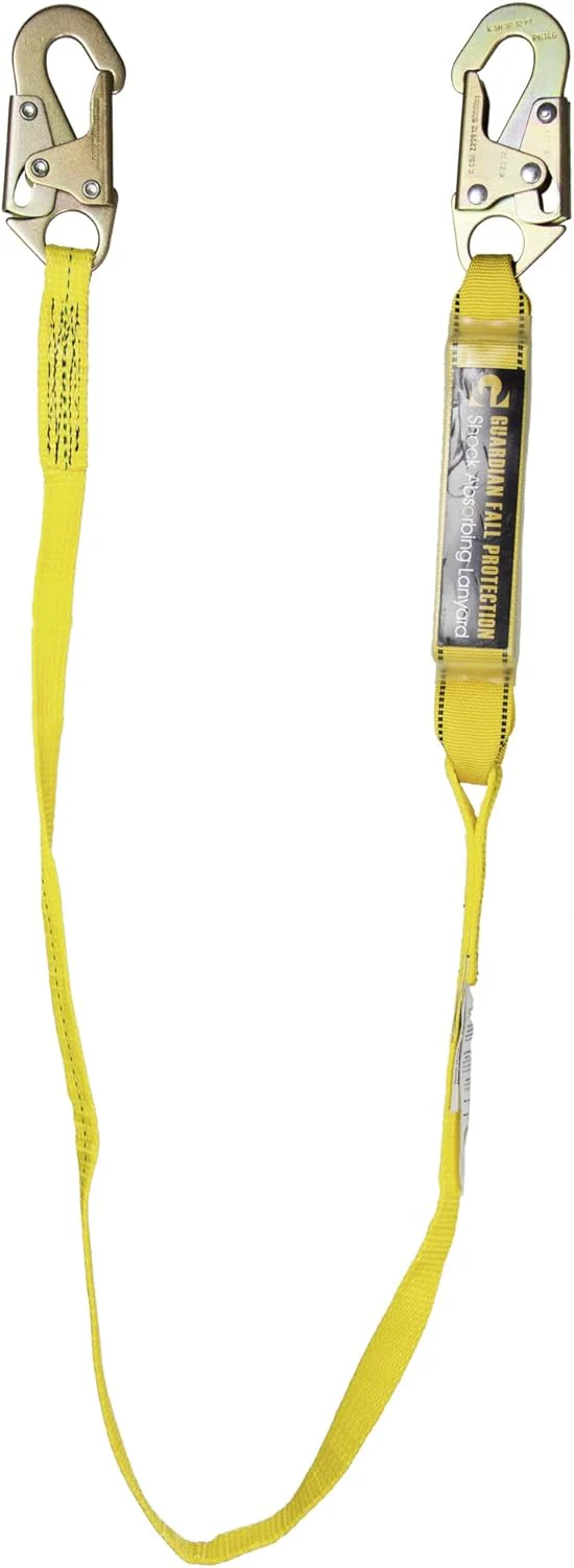 Guardian Fall Protection 01220 6-Foot Single Leg Shock Absorbing Lanyard 6 ft Single Leg/Steel Snap Hook - Image 3
