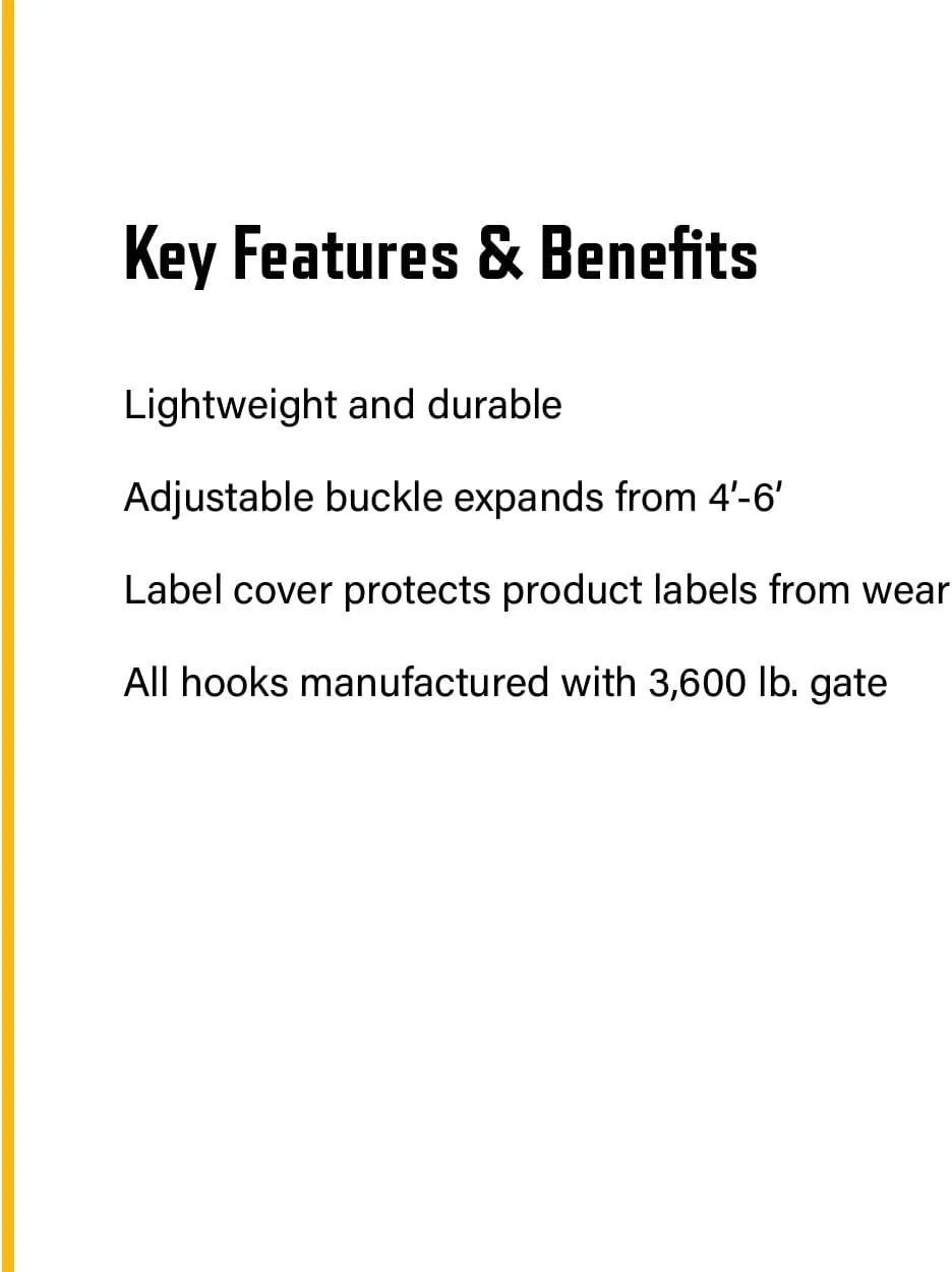 Guardian Fall Protection 01280 AWL4-6 Adjustable Non-Shock Absorbing Lanyard from 4-Feet to 6-Feet , Yellow 4' to 6' Non-Shock Adjustable Single Leg/Steel Snap Hook End - Image 4