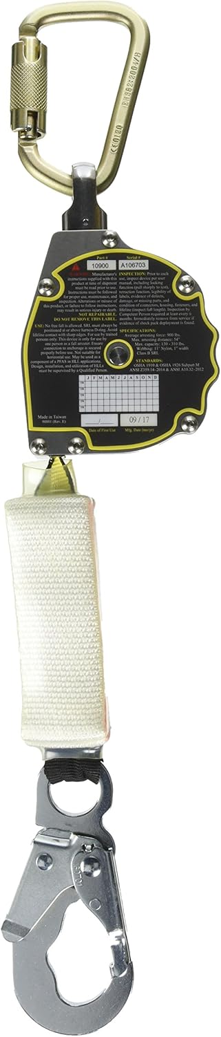 Guardian 10900 Halo Web SRL – 11 ft. Nylon Webbing with Carbineer, Swivel Top, Steel Snap Hook & 10785 Premium 3-Foot Cross-Arm Straps with Large and Small D-Rings Webbing + 3-foot Straps With D-rings - Image 4