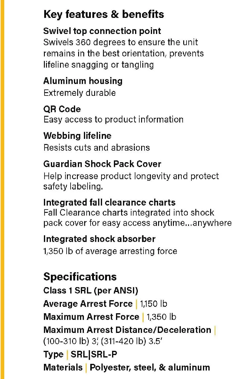Guardian Fall Protection (10901) Halo Web SRL – 11 ft. Nylon Webbing with Carbineer, Swivel Top, Steel Rebar Hook - Image 4