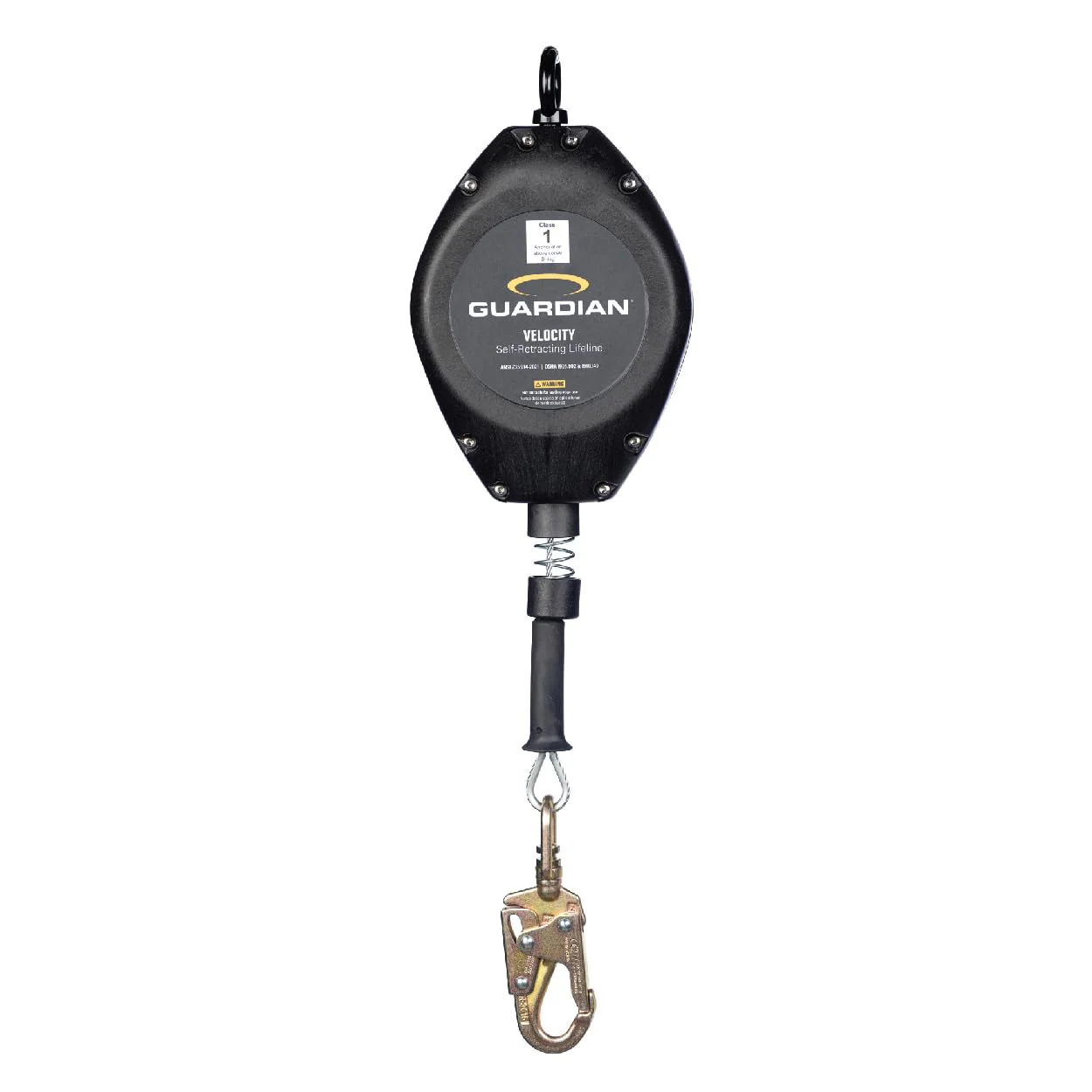 Guardian Fall Protection 42003 Velocity Cable SRL - 50 ft. Self Retracting Lifeline with Carabiner & Connector, Galvanized Cable