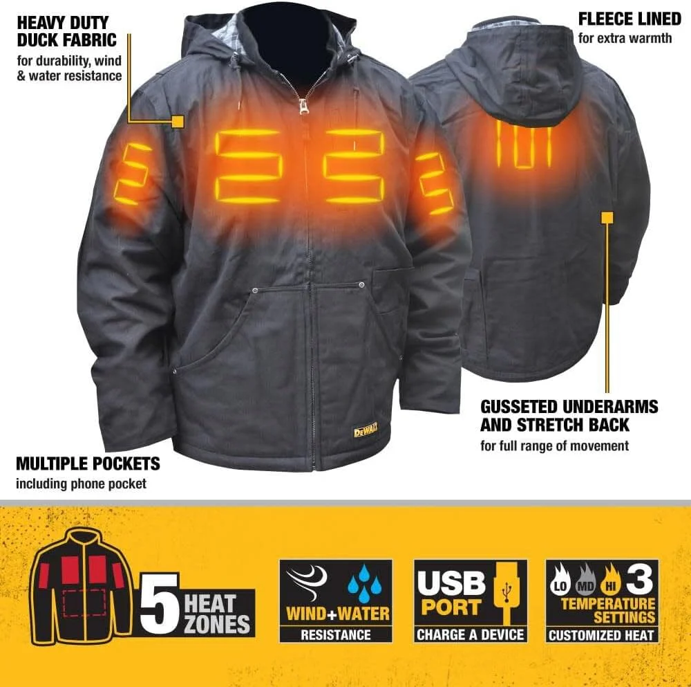 DEWALT (DCHJ076ABB-2X) Heated Lightweight Soft Shell Jacket Kit, XX-Large - Image 3