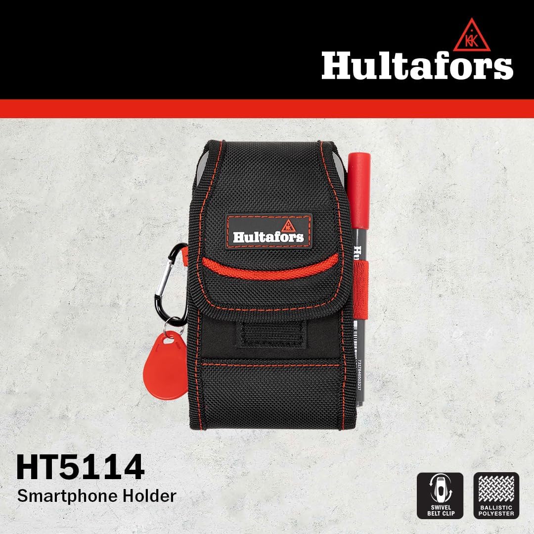 Hultafors Work Gear HT5114 Smartphone Holder, Swivel Belt Clip, Fits Most Smart Phone Models, Front Pocket for Cards - Image 6