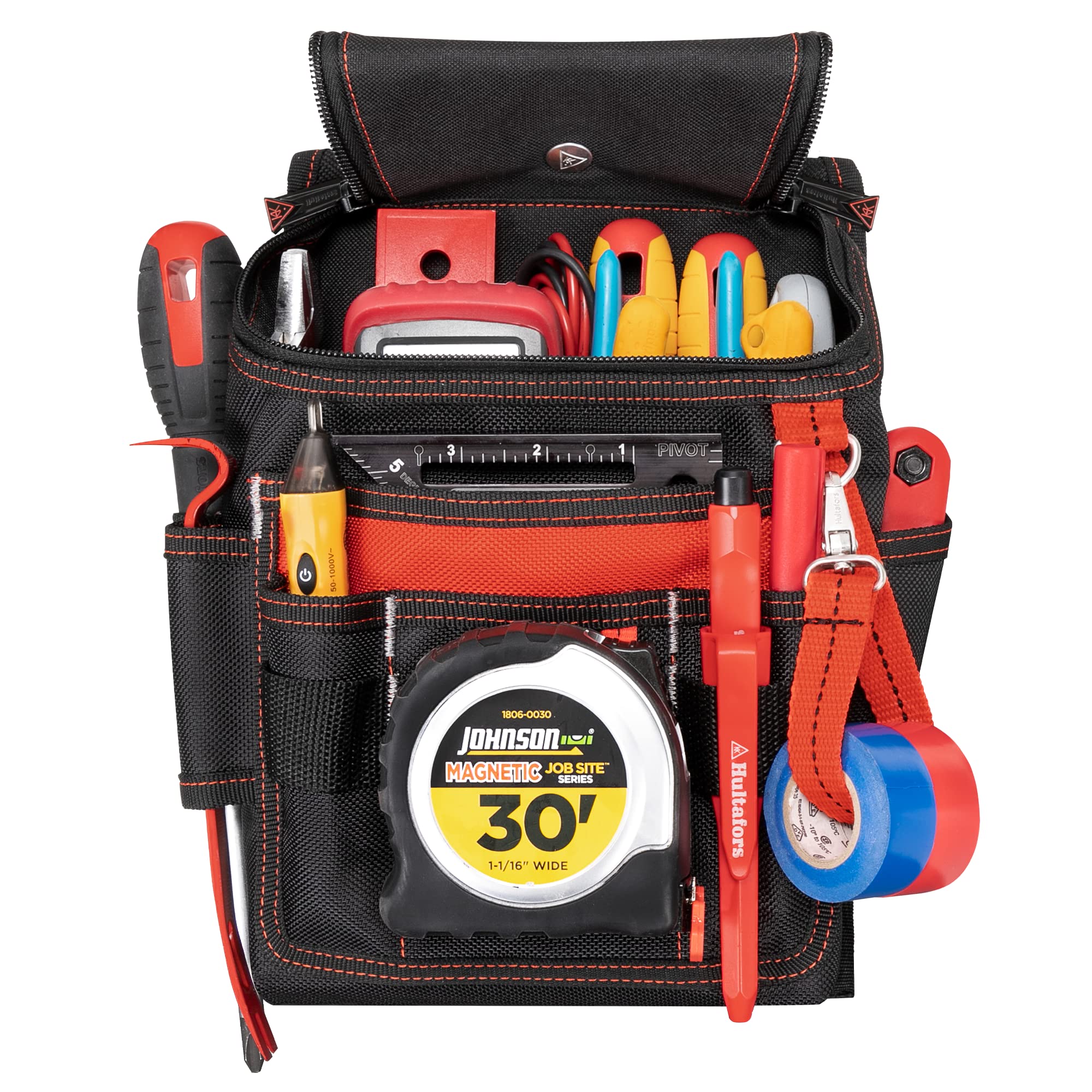 Hultafors Work Gear HT5124 Medium Ziptop Utility Pouch, Heavy Duty Ballistic Polyester, Double-Pull Zipper, Large Front Panel Pocket