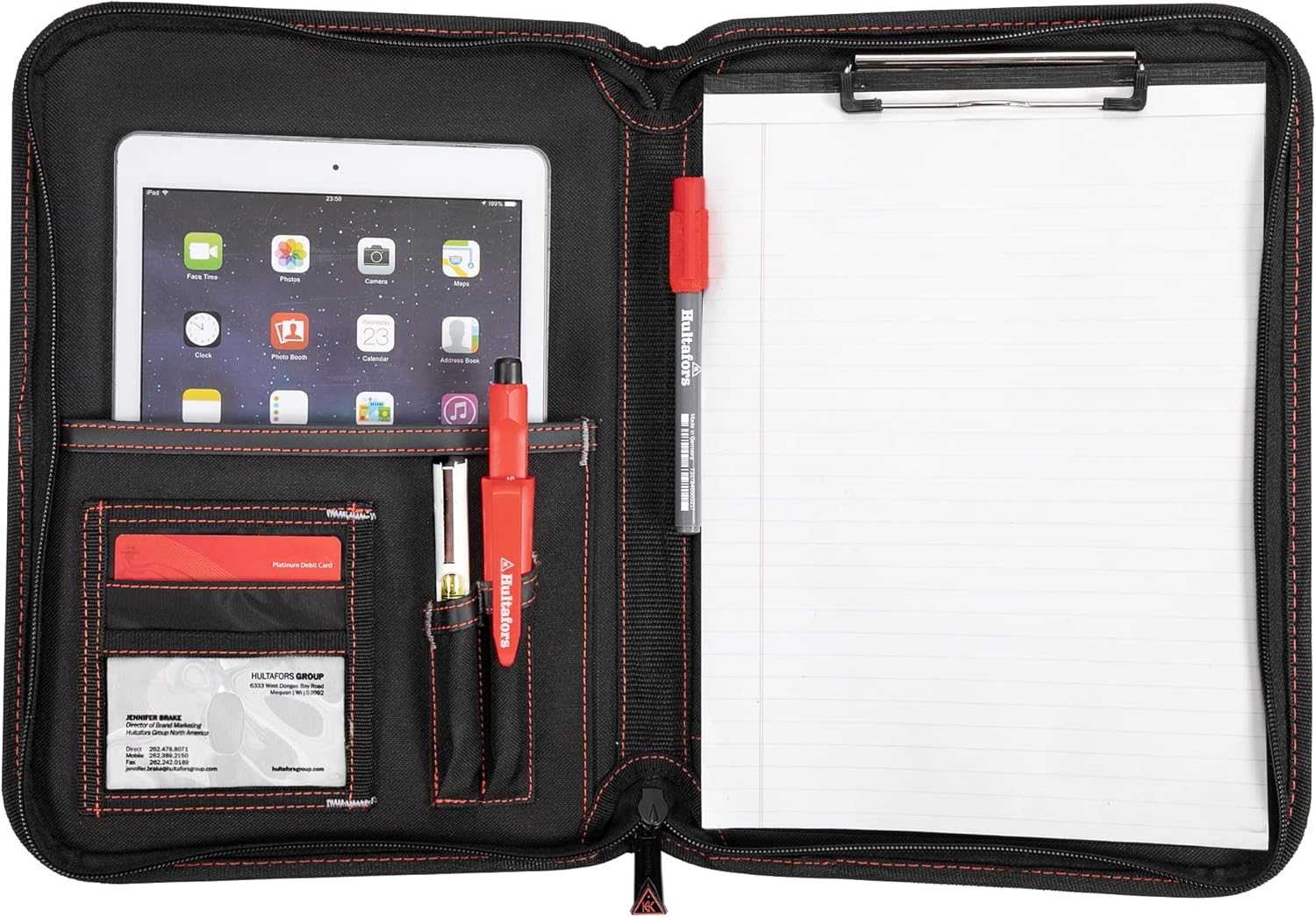 Hultafors Work Gear HT5140 Contractor's Business Portfolio, Full Zipper Closure, Writing Pad Included - Image 2
