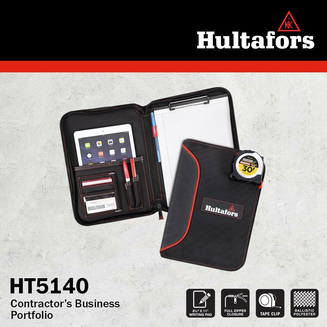 Hultafors Work Gear HT5140 Contractor's Business Portfolio, Full Zipper Closure, Writing Pad Included - Image 8