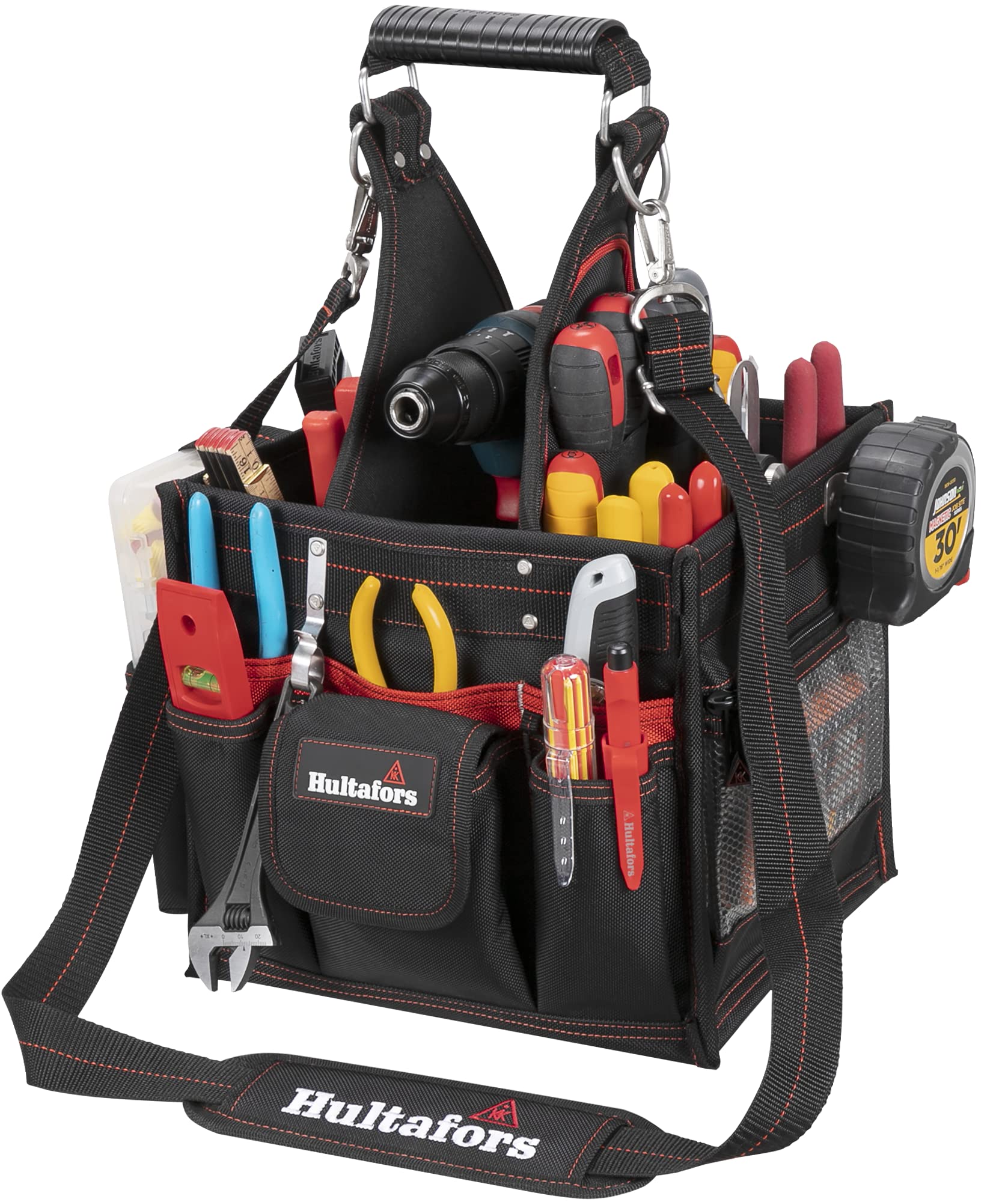 Hultafors Work Gear HT5582 Electrical/Maintenance Tool Carrier, 23 Pockets, Heavy Duty Ballistic Polyester Tool Bag