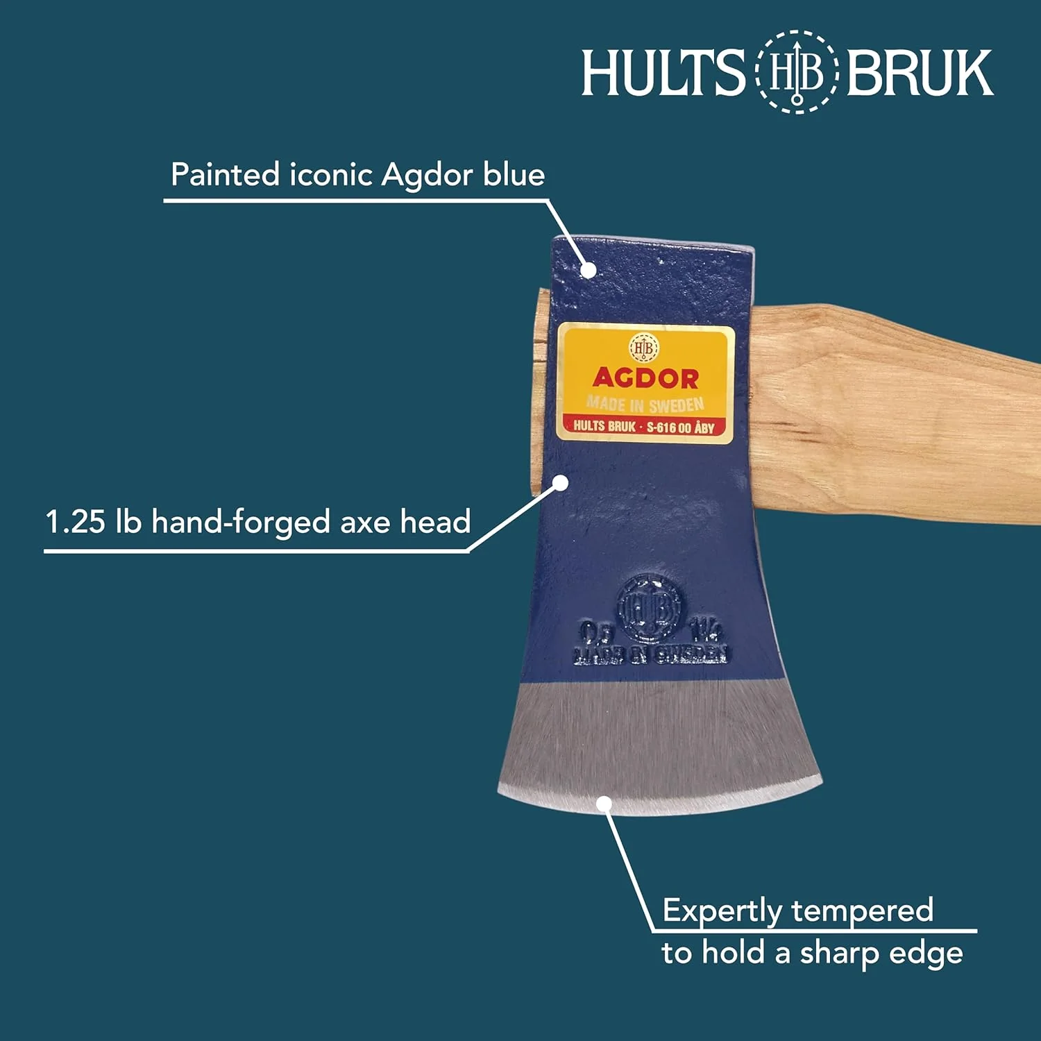 Hults Bruk 840021 Agdor Hand Hatchet 15-1.25 lb Head, 15" Handle - Image 4