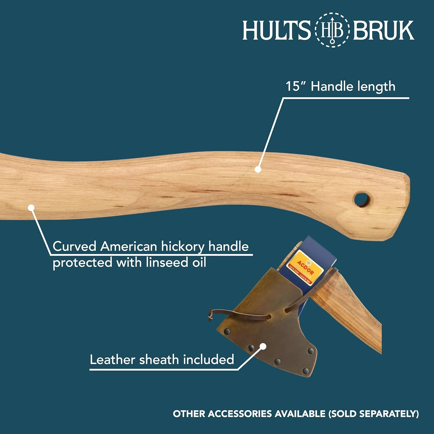 Hults Bruk 840021 Agdor Hand Hatchet 15-1.25 lb Head, 15" Handle - Image 5