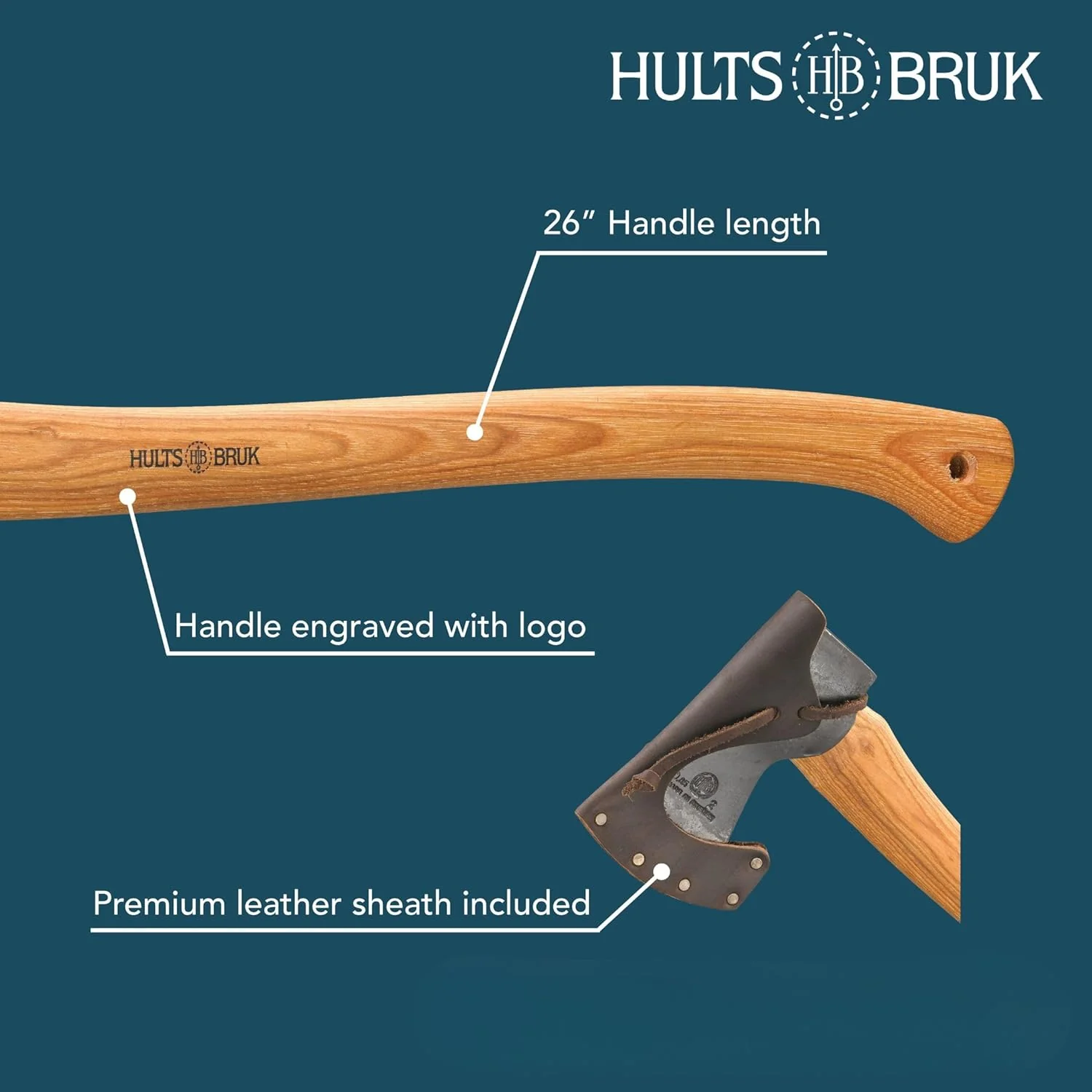 Hults Bruk 840722 Kisa Felling Axe, 2 lb Head, 26" Handle - Image 6