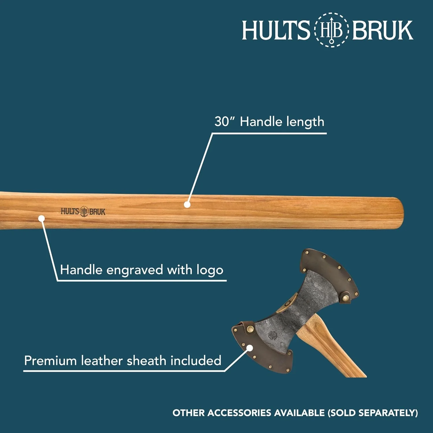 Hults Bruk 840752 Motala Double Bit Axe, 3.75 lb Head, 30" Handle - Image 5